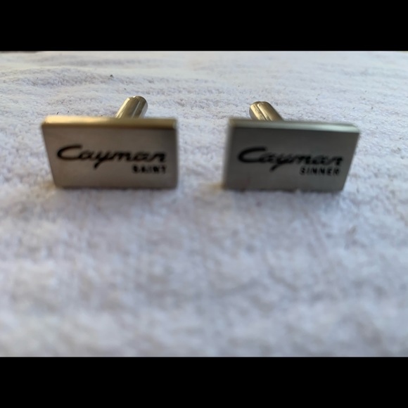 Cayman Saint Sinner Stainless Steel Cuff Links Cayman Cuff Links Vintage Cuff Links Cayman Stainless Steel Cufflinks